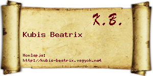 Kubis Beatrix névjegykártya